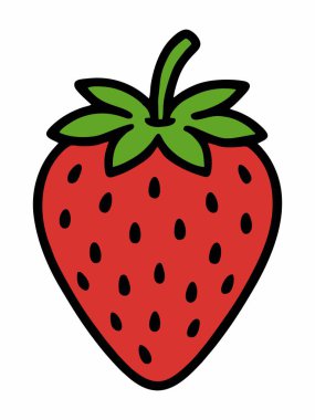 Yeşil yapraklı bir çilek tasviri