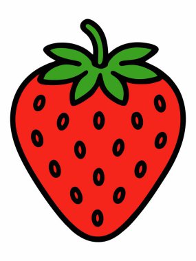 Yeşil yapraklı bir çilek tasviri