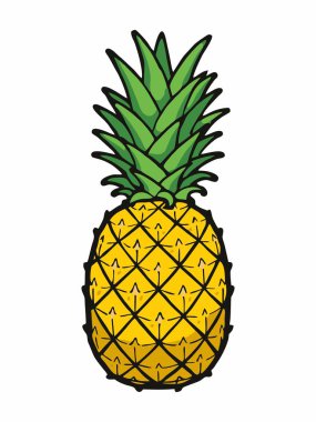 Yeşil taçlı bir ananas tasviri