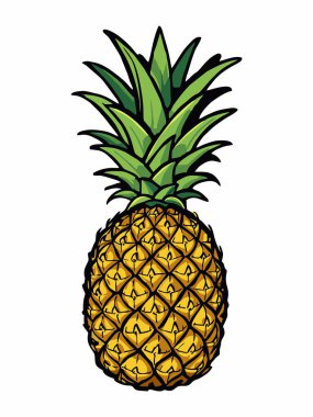 Yeşil taçlı bir ananas tasviri