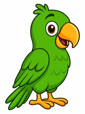 Sevimli papağan vektör illüstrasyonu