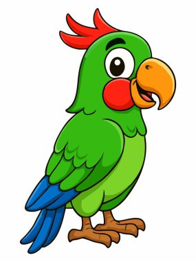 Sevimli papağan vektör illüstrasyonu