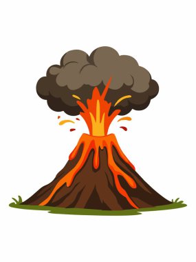 bir volkanik patlama çizimi