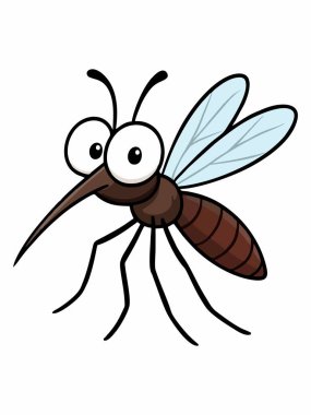 Sevimli karikatür sivrisinek çizimi