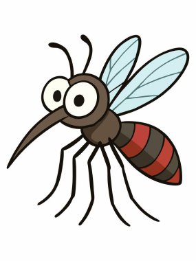 Sevimli karikatür sivrisinek çizimi