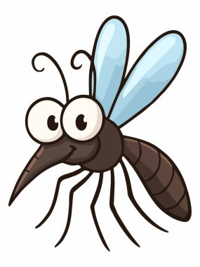 Sevimli karikatür sivrisinek çizimi