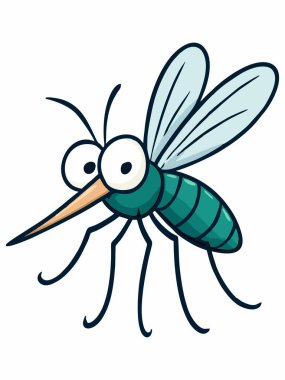 Sevimli karikatür sivrisinek çizimi