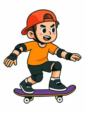 Kaykay oynayan bir çocuk resmi