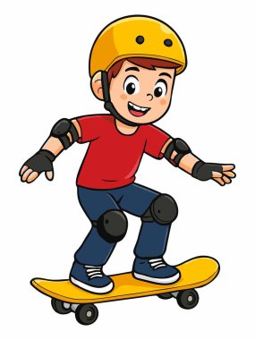 Kaykay oynayan bir çocuk resmi