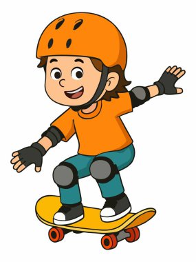 Kaykay oynayan bir çocuk resmi