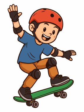 Kaykay oynayan bir çocuk resmi