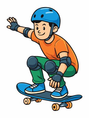 Kaykay oynayan bir çocuk resmi