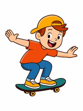 Kaykay oynayan bir çocuk resmi