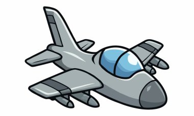 Fighter jet cartoon illustration