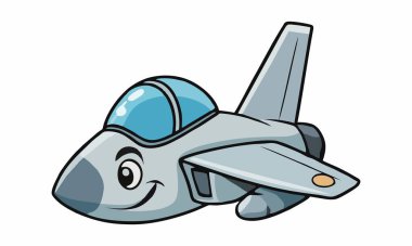 Fighter jet cartoon illustration