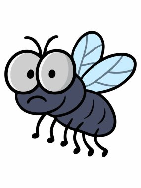 Bir sineğin karikatür illüstrasyonu