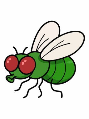 Bir sineğin karikatür illüstrasyonu