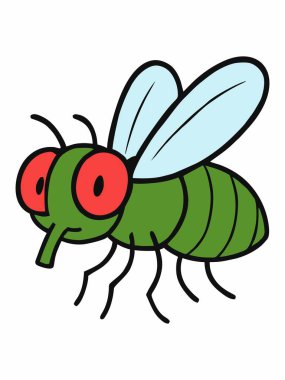 Bir sineğin karikatür illüstrasyonu