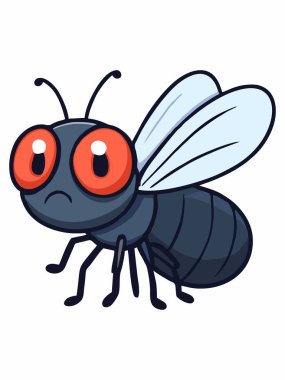 Bir sineğin karikatür illüstrasyonu