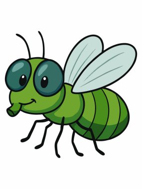 Bir sineğin karikatür illüstrasyonu