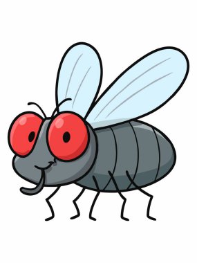 Bir sineğin karikatür illüstrasyonu