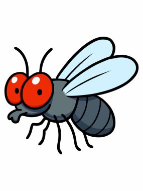 Bir sineğin karikatür illüstrasyonu