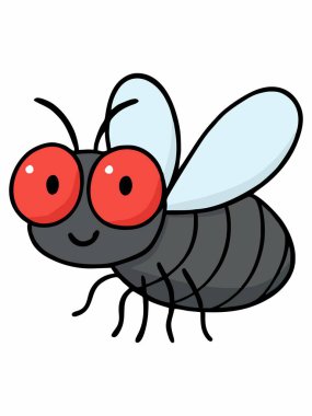 Bir sineğin karikatür illüstrasyonu