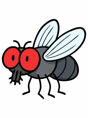 Bir sineğin karikatür illüstrasyonu