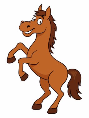 bir atın çizgi film çizimi