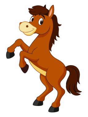 bir atın çizgi film çizimi