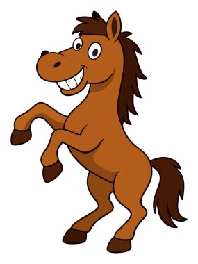 bir atın çizgi film çizimi