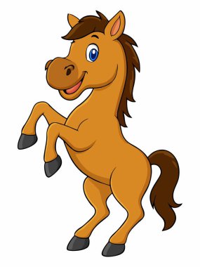 bir atın çizgi film çizimi