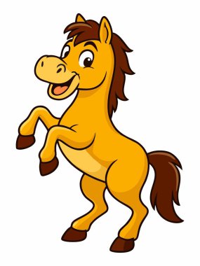 bir atın çizgi film çizimi