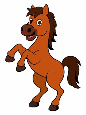 bir atın çizgi film çizimi