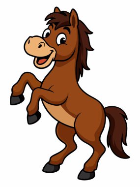 bir atın çizgi film çizimi