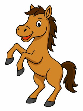 bir atın çizgi film çizimi