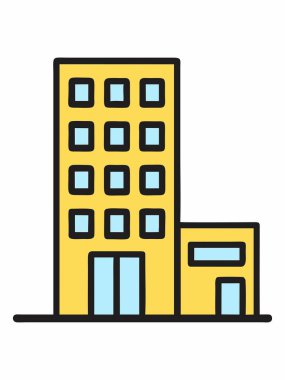 Modern ofis binası simgesi tasviri