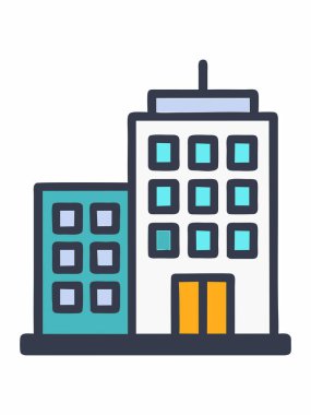 Modern ofis binası simgesi tasviri