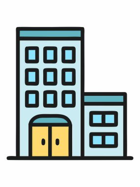 Modern ofis binası simgesi tasviri