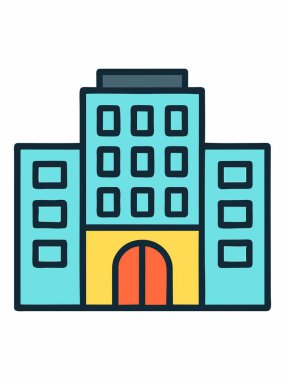 Modern ofis binası simgesi tasviri