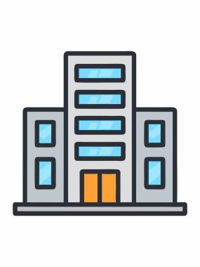 Modern ofis binası simgesi tasviri