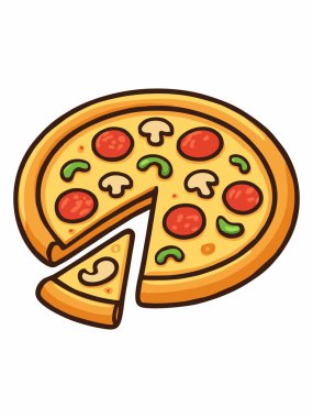 Tek dilimli bir pizzanın tasviri