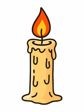 Yanan bir mumun çizgi film çizimi