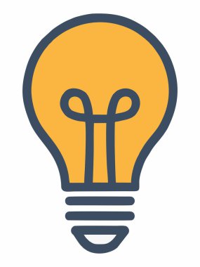 Ampul ikonu, fikirler, yenilik ve aydınlatma için ortak bir sembol..