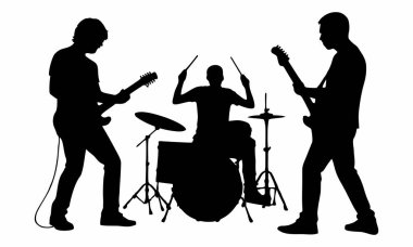 Sahnede bir rock grubunun silueti