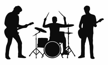 Sahnede bir rock grubunun silueti