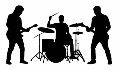 Sahnede bir rock grubunun silueti