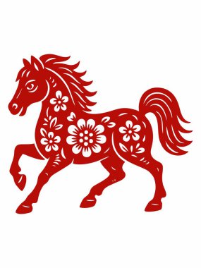 Çin Yeni Yıl Atı vektör illüstrasyonu