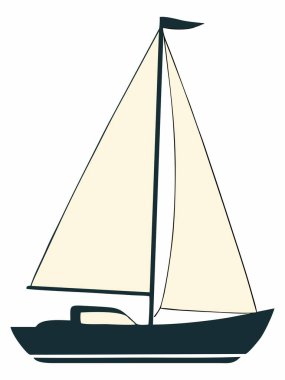 Bir yelkenli resminin vektör illüstrasyonu