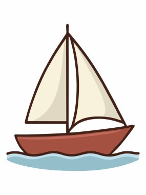 Bir yelkenli resminin vektör illüstrasyonu